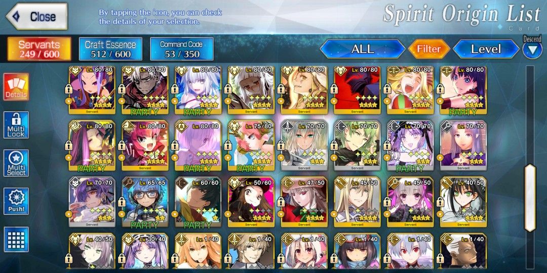 FGO NA Account For sale (Category: In-Game Products) located in Manila. Submitted by zagreus30 (Listing ID 1299847820, Image 3). Description: Notable Servants: Ereshkigal, Castoria, Morgan, Melusine, Summer Musashi, Achilles, Quetzalcoatl, Li shuwen (Assassin) , Waver, Okitan, Sitonai, Mordred, Oda(Avenger), Napoleon, Artoria)(Summer ruler), Caren(Ruler), And Vlad(Berserker) Notable CE: 3 copies of Kaleidoscope 2 Copies of fragment of 2030 2 Copi