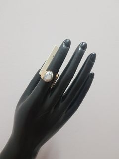FROM ABROAD: Gold Ring with white stone - A319 Rings