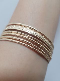 FROM ABROAD: Set of 6 Gold Bangles / Bracelets - A326 Bangle Bracelet