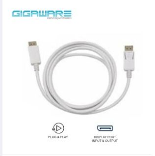 Gigaware DP to DP Adapter Lightning Cable 1.8m (Display Port) (White)