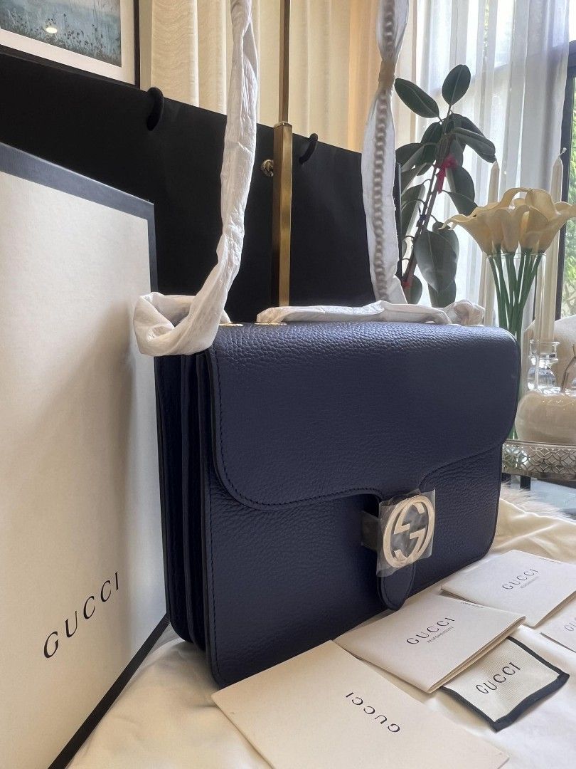Gucci dollar calfskin interlocking g shoulder bag online