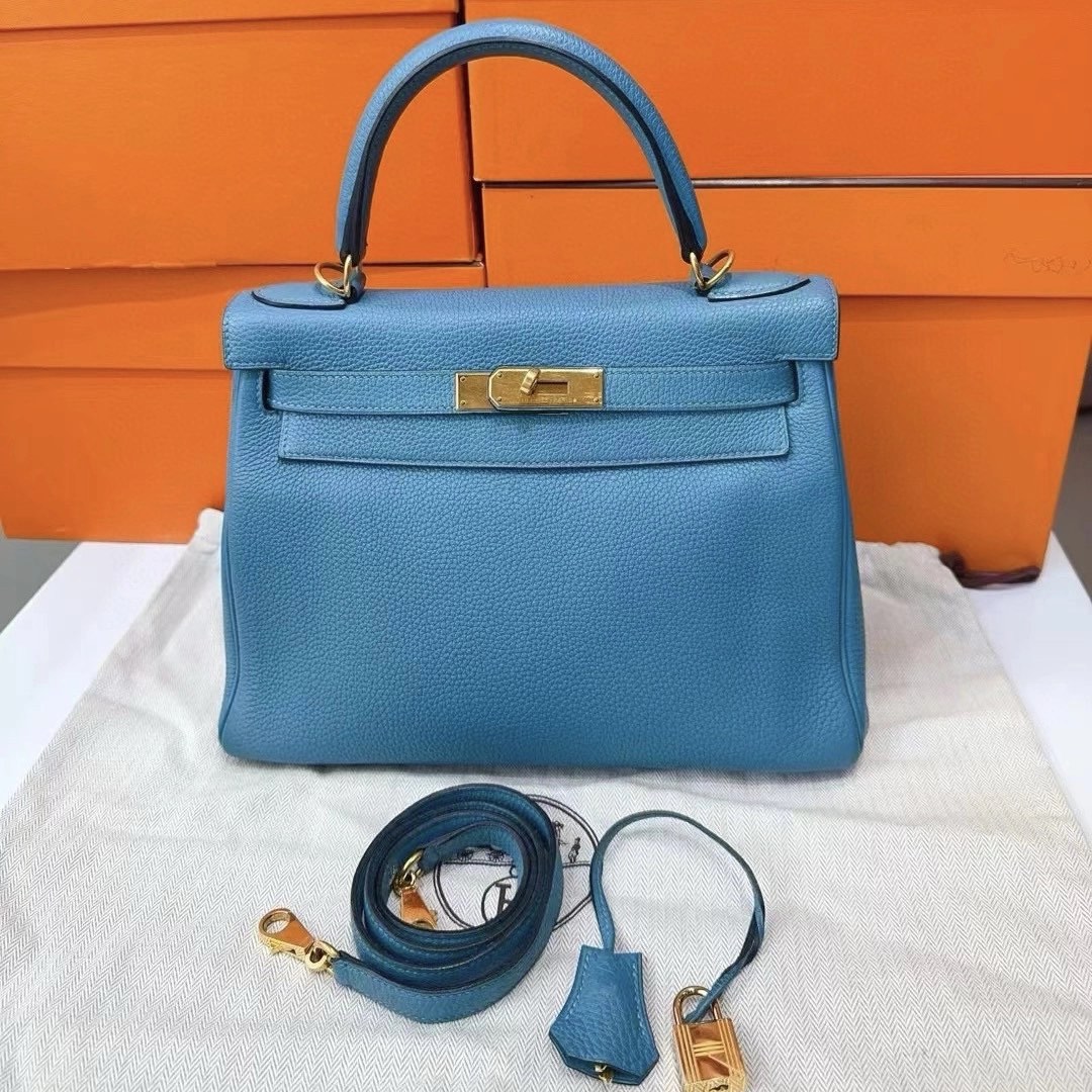 Hermes Kelly 28 Blue GHW Luxury Bags Wallets on Carousell