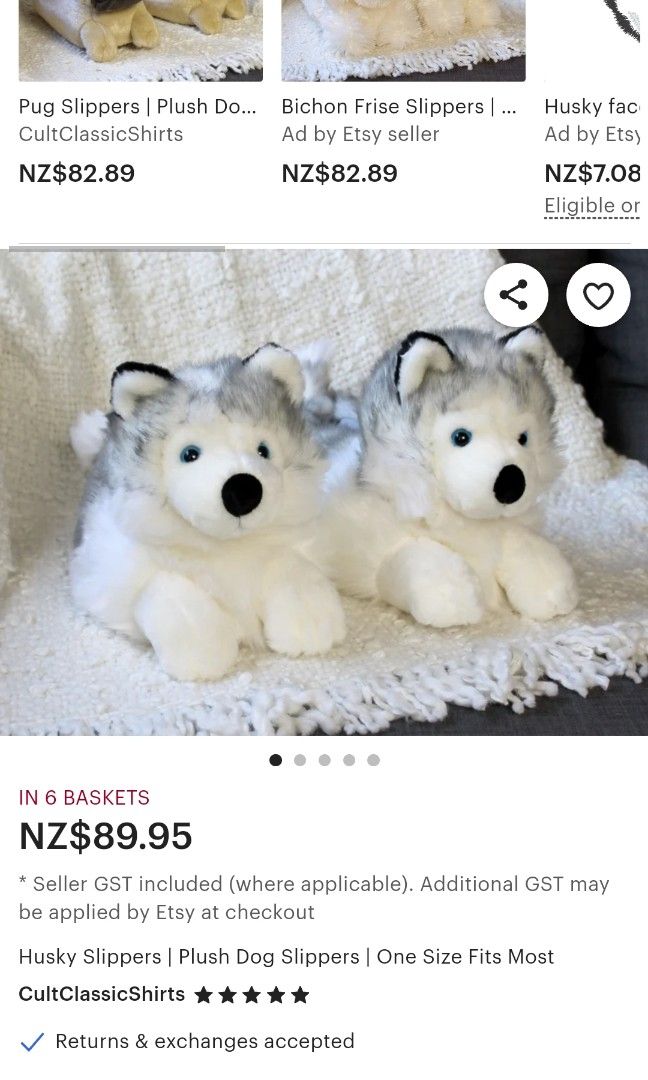 Husky slippers from friends top