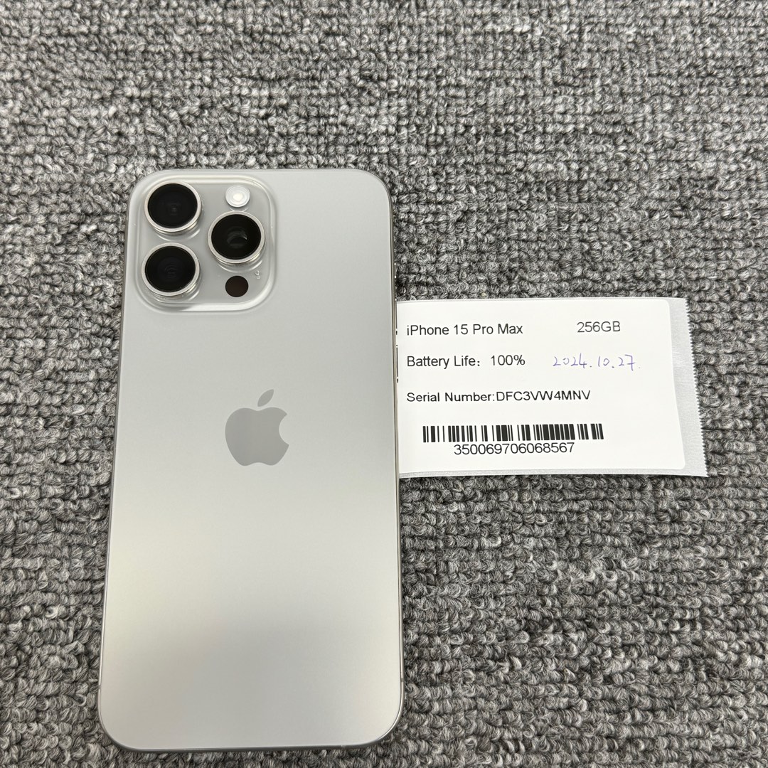 iPhone 15 Pro Max 256GB 單卡版🔋100% 無花*Apple Warranty ：2024-10 