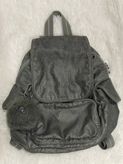 Kipling Metallic Gray Small Backpack