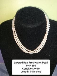 Layered Real Freshwater Pearl Necklace