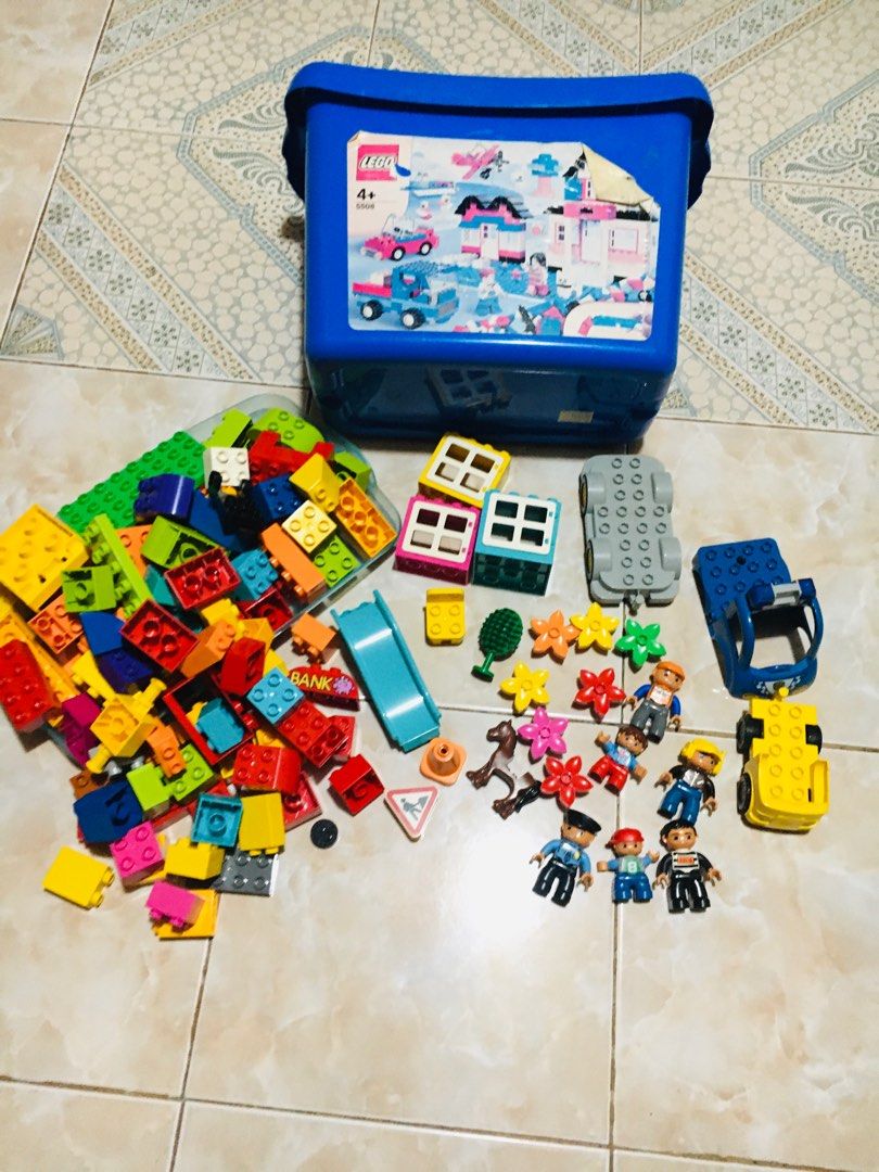 LEGO blocks (Category: Lego & Building Sets) located in Baguio. Submitted by vanity_kimo (Listing ID 1299847544, Image 1). Description: 📌LEGO blocks 📌big blocks 📌with container 📌LEGO markings .