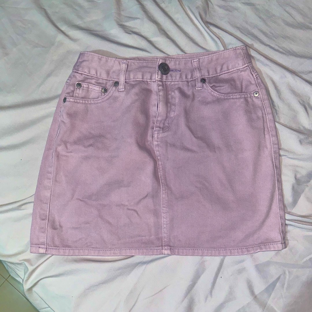 Lilac Purple Denim Skirt Women s Fashion Bottoms Skirts on Carousell