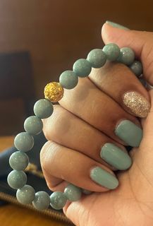 Money ball in 18K and 8mm High quality Blue Jade