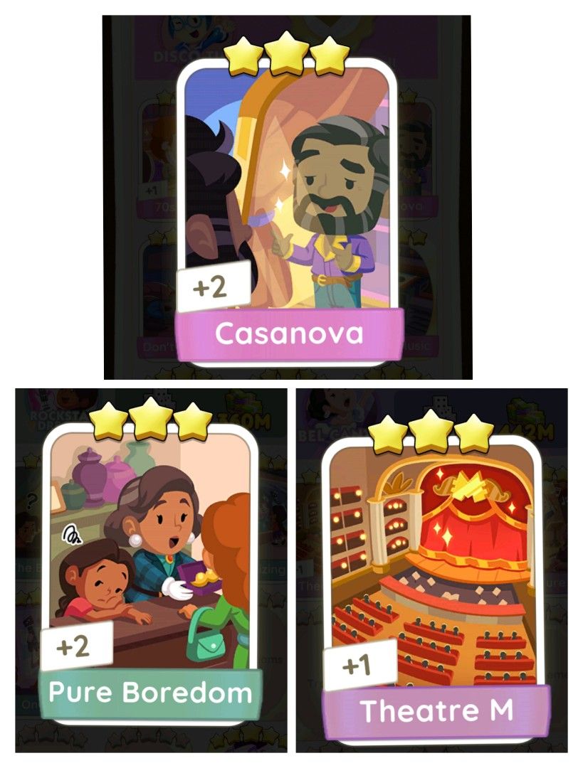 Stickers Monopoly GO 3 étoiles 🇫🇷 - Jeu De Cartes - Envoi Rapide Depuis La France