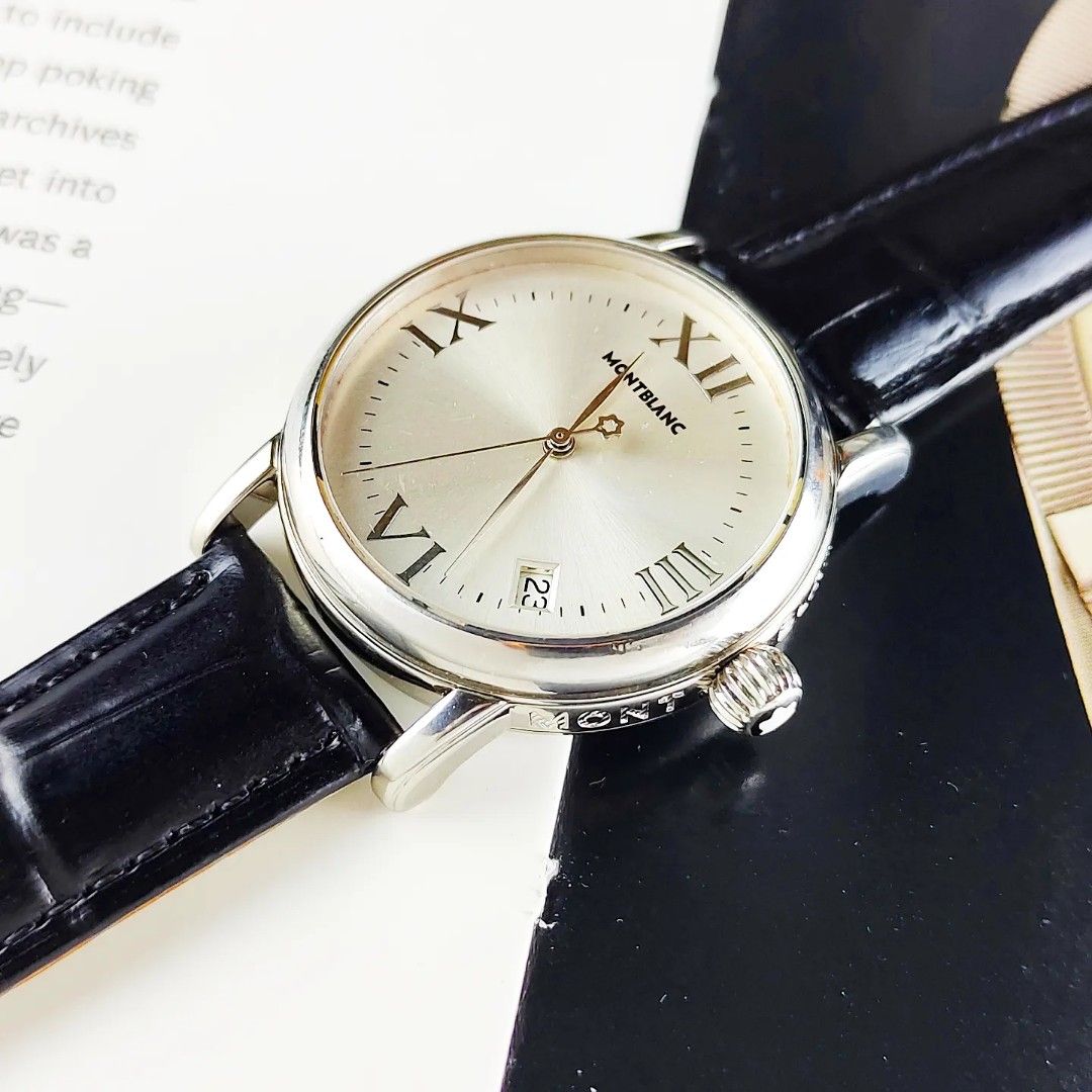 Montblanc Meisterstuck 7042 (Category: Men's Watches) located in Manila. Submitted by ab.authentic.collection (Listing ID 1299817606, Image 2). Description: Available for Sale Montblanc Meisterstuck 7042 - Ref. 7042 - 36mm x 42mm from lugs to lugs - Quartz; keeps time - Onion Crown, Signed - Original Tang Buckle, AM Leather - With free travel leather pouch included - Unit only - Open for Authentication Open for Meetups (Sure buyer) Price: 32,000.