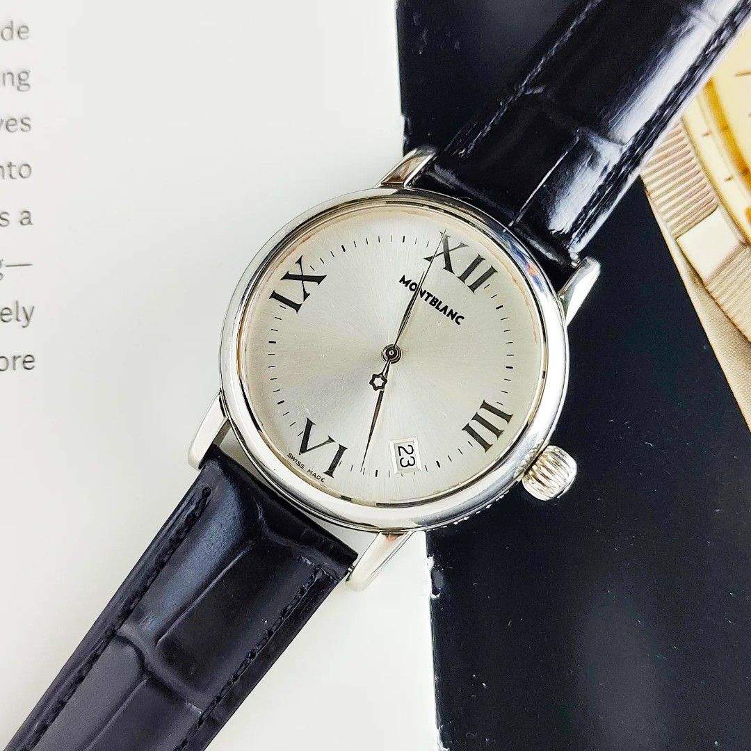 Montblanc Meisterstuck 7042 (Category: Men's Watches) located in Manila. Submitted by ab.authentic.collection (Listing ID 1299817606, Image 1). Description: Available for Sale Montblanc Meisterstuck 7042 - Ref. 7042 - 36mm x 42mm from lugs to lugs - Quartz; keeps time - Onion Crown, Signed - Original Tang Buckle, AM Leather - With free travel leather pouch included - Unit only - Open for Authentication Open for Meetups (Sure buyer) Price: 32,000.