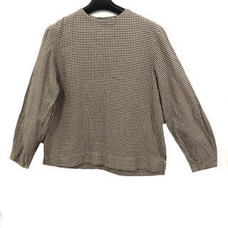 Muji 100% Organic Xinjiang Soft Flannel Cotton Checkered Brown Tops