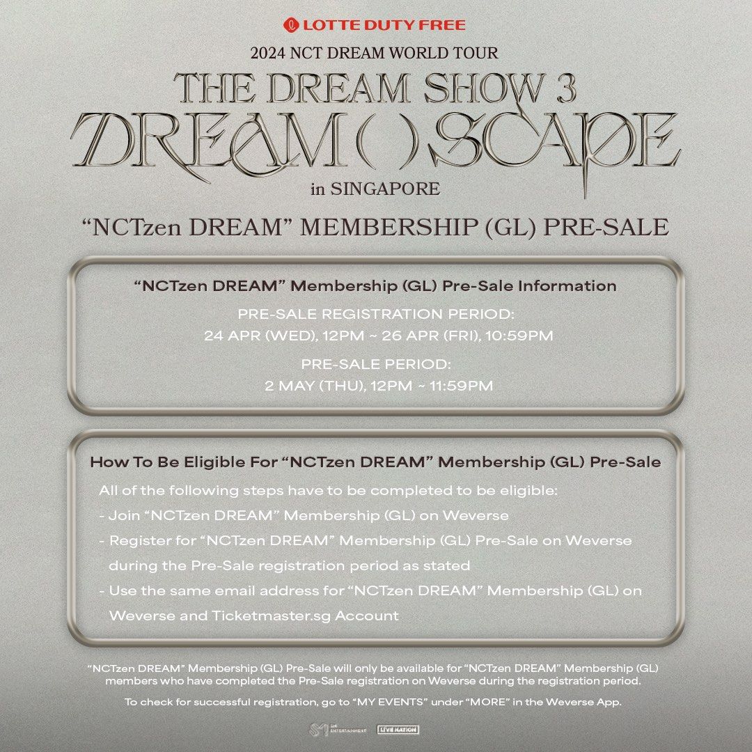 NCT DREAM WORLD TOUR in SINGAPORE concert 2024 with LOTTE DUTY FREE