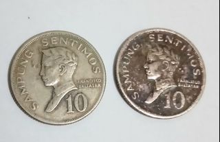 Old 10c Philippine coins
