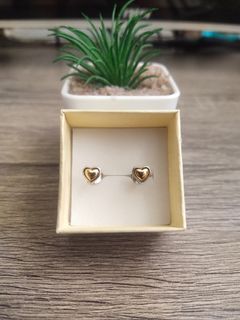 Original Pandora Domed Hearts earrings (14k/S925)