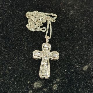 [Pendant Only] Cross Pendant White Gold with Natural Diamonds
