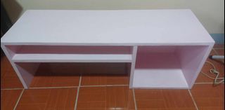 pink desk table floor