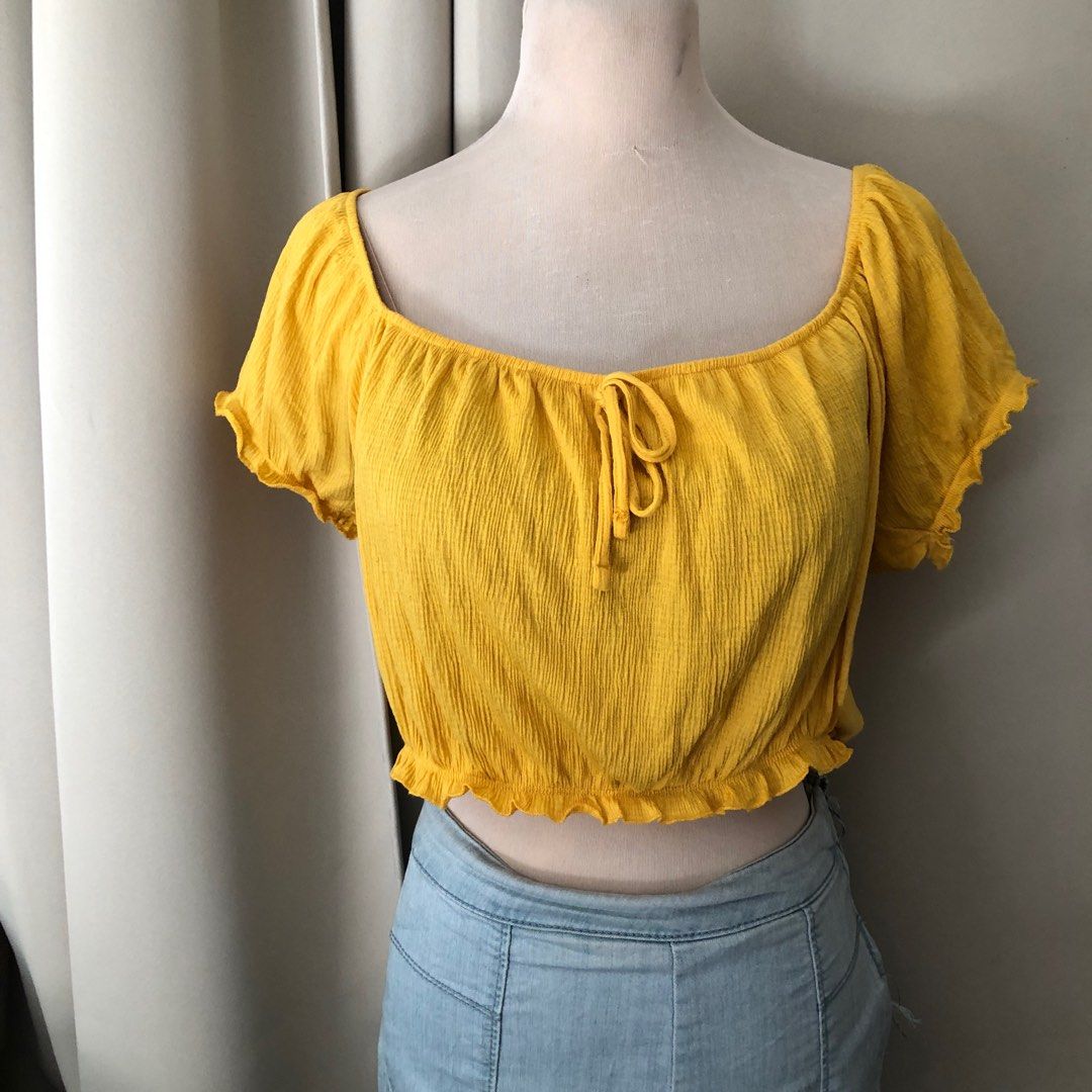Primark yellow crop top shop