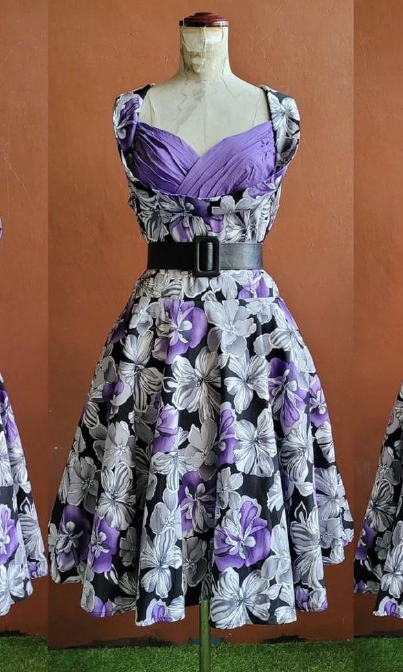 Purple rockabilly dress top