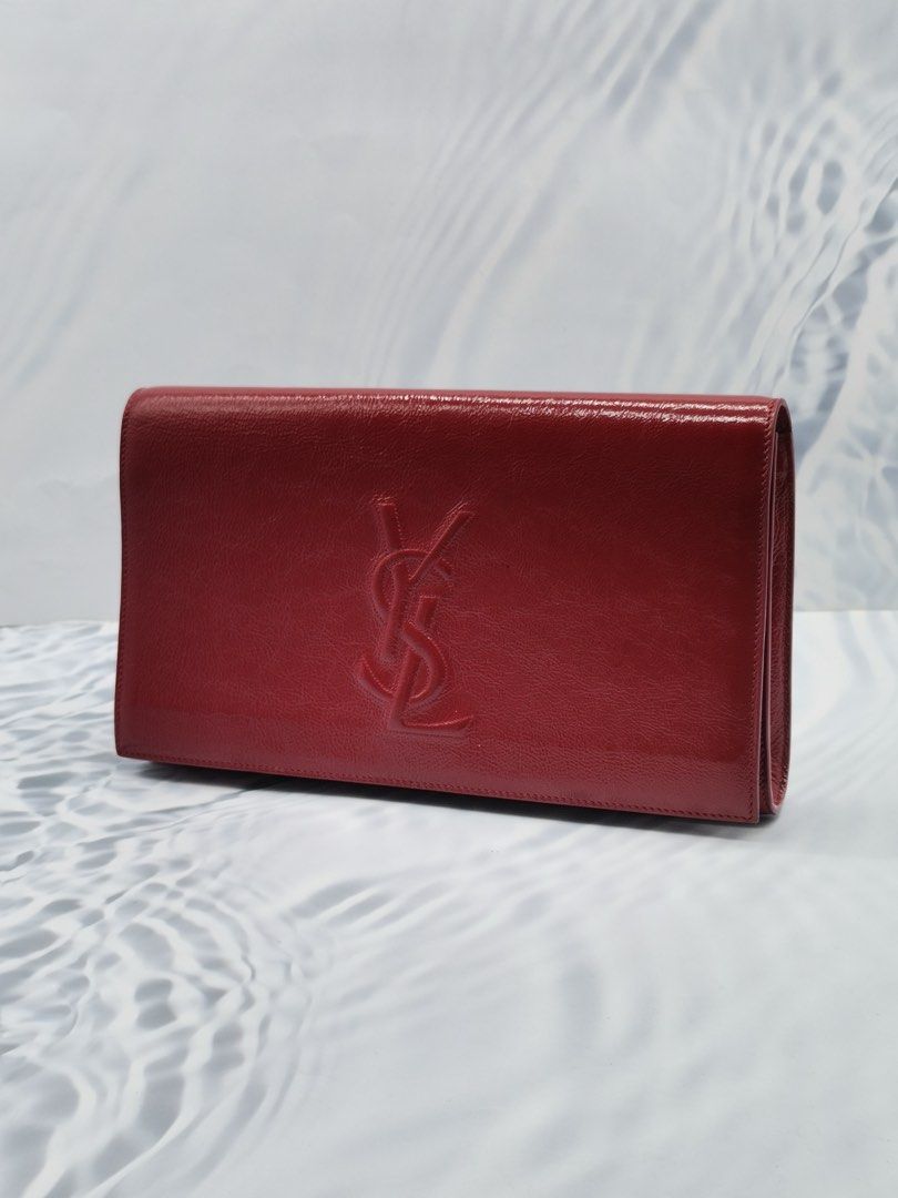RAYA SALE) YSL SAINT LAURENT SAC DE JOUR RED PATENT LEATHER FLAP ENVELOP  CLUTCH BAG, Luxury, Bags \u0026 Wallets on Carousell