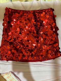 Red Sequin Skirt