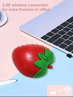 Red Strawberry wireless mouse