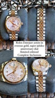 Rolex Datejust 31mm in everose gold, super jubilee anniversary dial (limited edition)