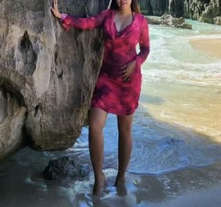 Shein pink beach dress