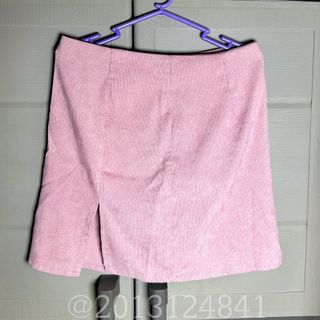Shein Pink Corduroy Skirt with slit