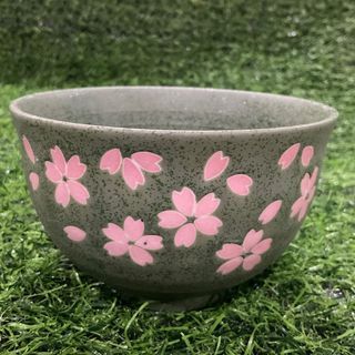 Stoneware Matte Quilted Pink Sakura Cherry Blossoms Green Dessert Soup Rice Bowl 4.25” x 3” inches, 1pc available - P175.00