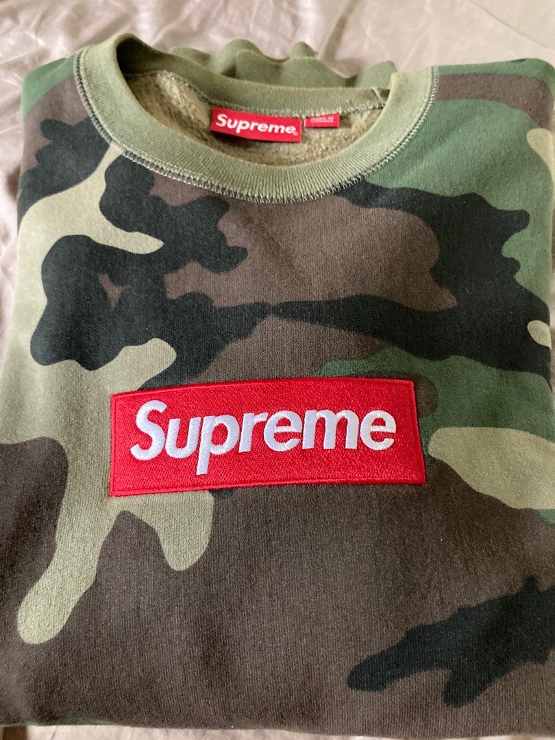 Supreme box logo crewneck camo