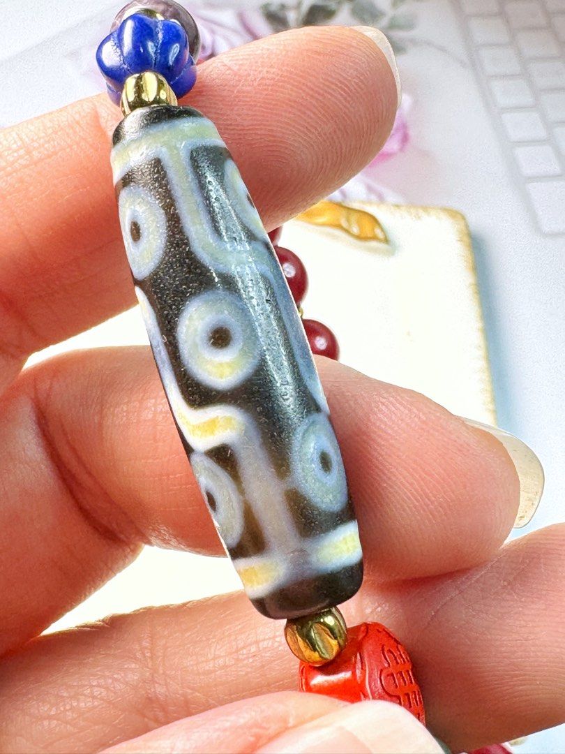 九眼天珠 1800年以前 s716 老礦天珠38.1mm