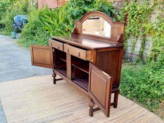 Vintage Solid Wood Side Board 54”L x 20”W x 55”H  Solid wood 2 pullout drawers 2 wooden door In good condition