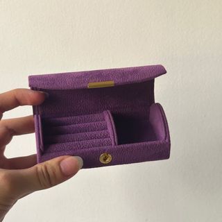 Violet Purple Mini Portable Jewelry Box Organizer Storage Case Casing Travel Size Accessories