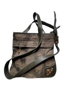 Vivienne Westwood Vintage Green Safari Leopard Leather Crossbody Bag