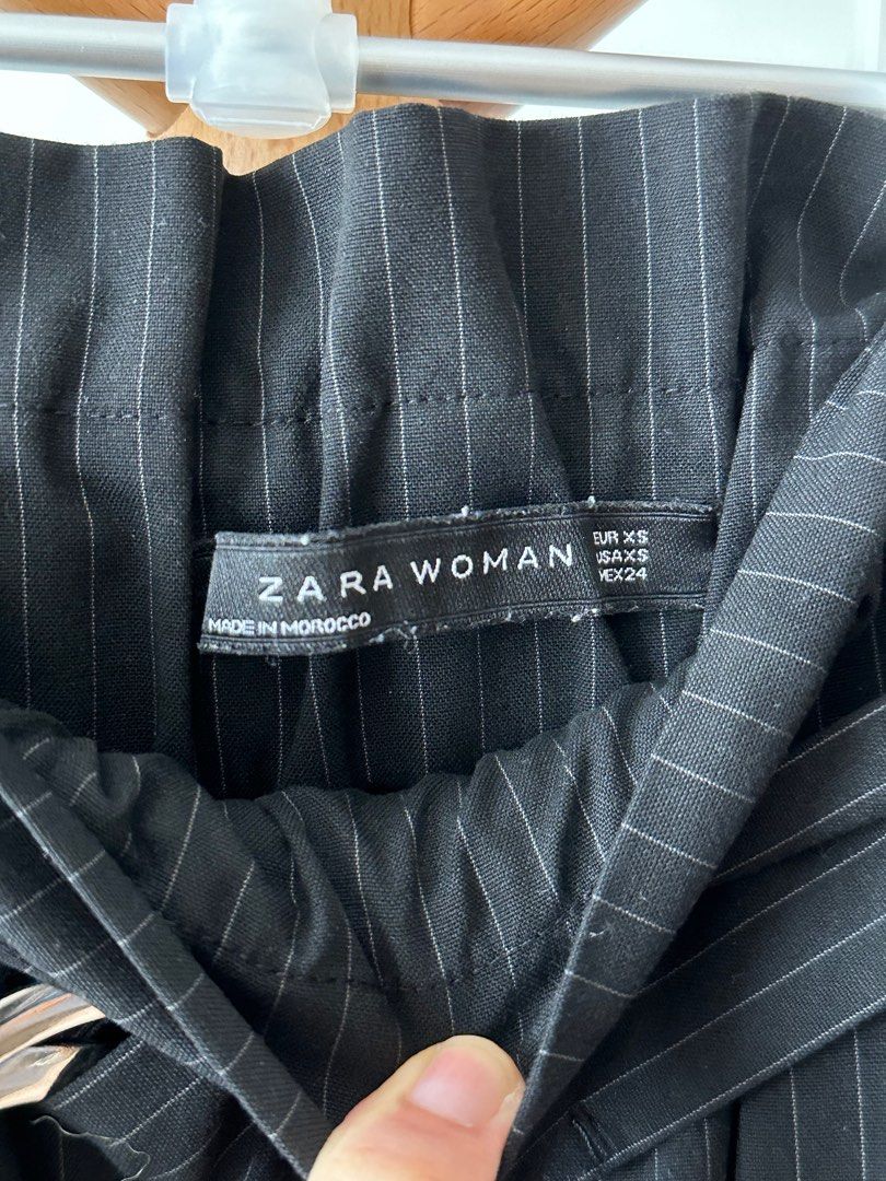 Pinstripe paperbag trousers hot sale