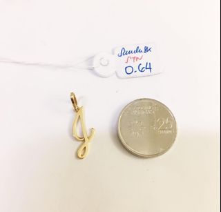 18k Saudi Gold Letter J Pendant