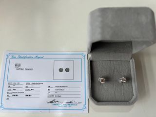 1ct diamond k18 japan earrings with cert