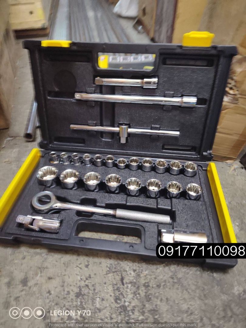27 pcs Socket Wrench Set (Category: Construction Tools & Equipment) located in Manila. Submitted by joeyroque09 (Listing ID 1300001639, Image 2). Description: 27 pcs Socket Wrench Set Specs : 1/2” drive .