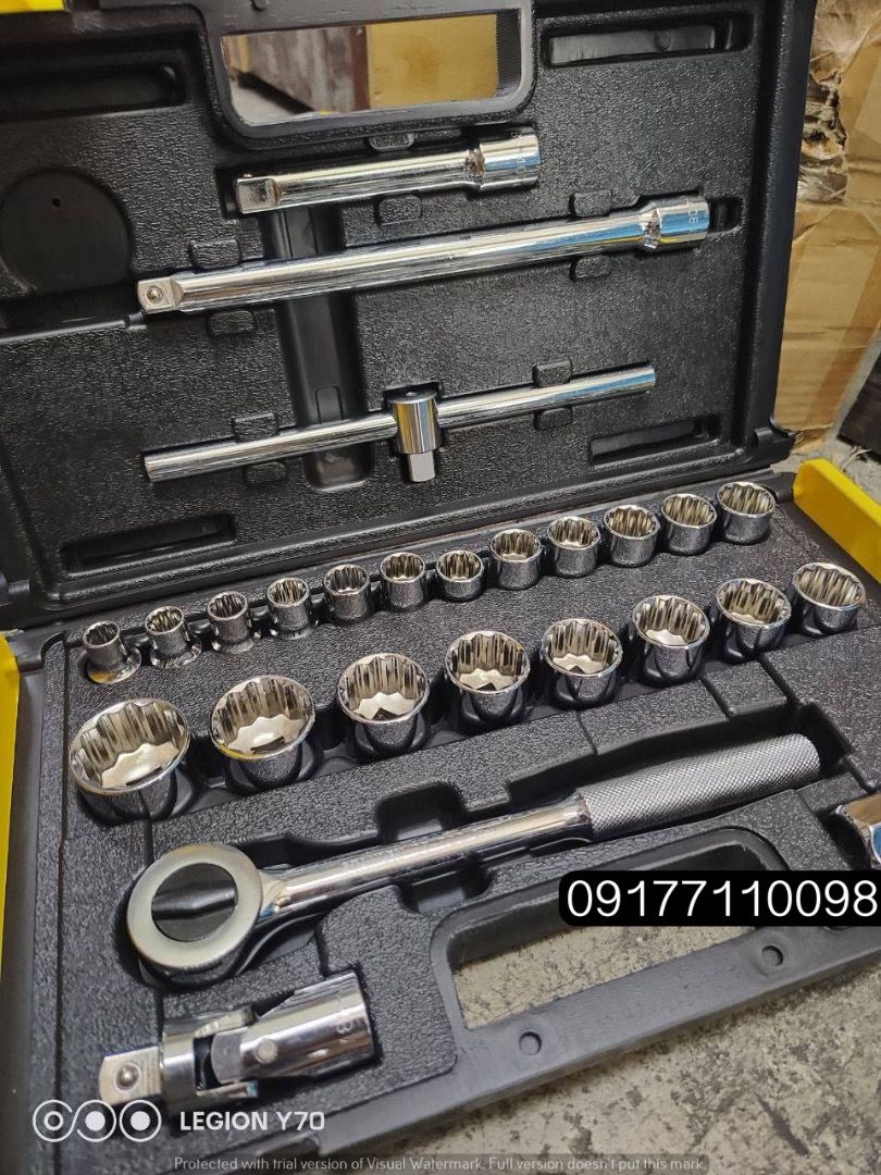 27 pcs Socket Wrench Set (Category: Construction Tools & Equipment) located in Manila. Submitted by joeyroque09 (Listing ID 1300001639, Image 3). Description: 27 pcs Socket Wrench Set Specs : 1/2” drive .