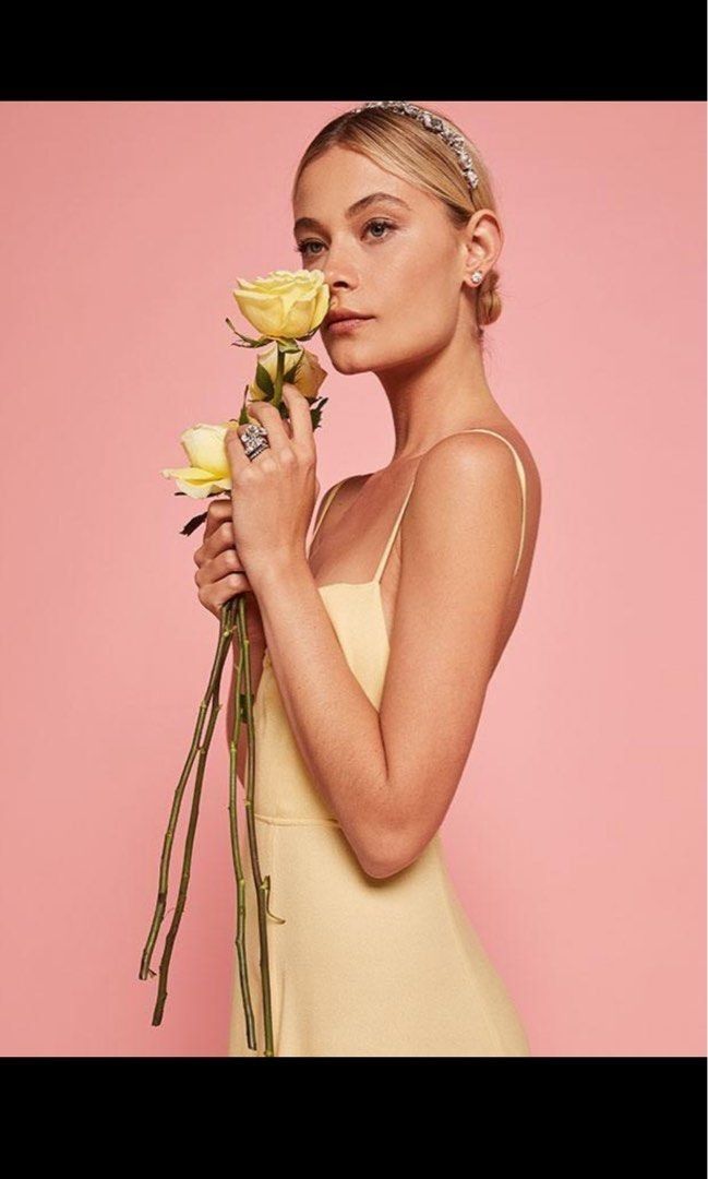 580 Reformation 100 Authentic Thistle Maxi Backless Dress in Buttercup Yellow Women s Fashion Dresses Sets Dresses on Carousell