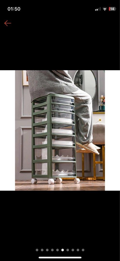 7 layer organizer trolley (Category: Storage Boxes & Baskets) located in Valenzuela. Submitted by everythingmangoes (Listing ID 1300095942, Image 3). Description: bought this for 2550 on d orange app! rfs: hindi na need :) still nego for sure buyers ONLY. pref pickup is lalamove car, loc is valenzuela ☺️.