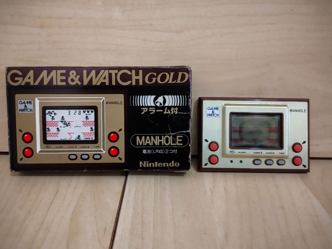 罕見有盒~ 任天堂1981年過橋抽板Game & Watch 卡片遊戲機MANHOLE 日本 