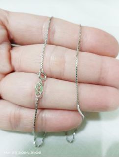 ✅ Genuine 100% 925 Sterling Silver Necklace Bar Box Chain Necklace 18"  M