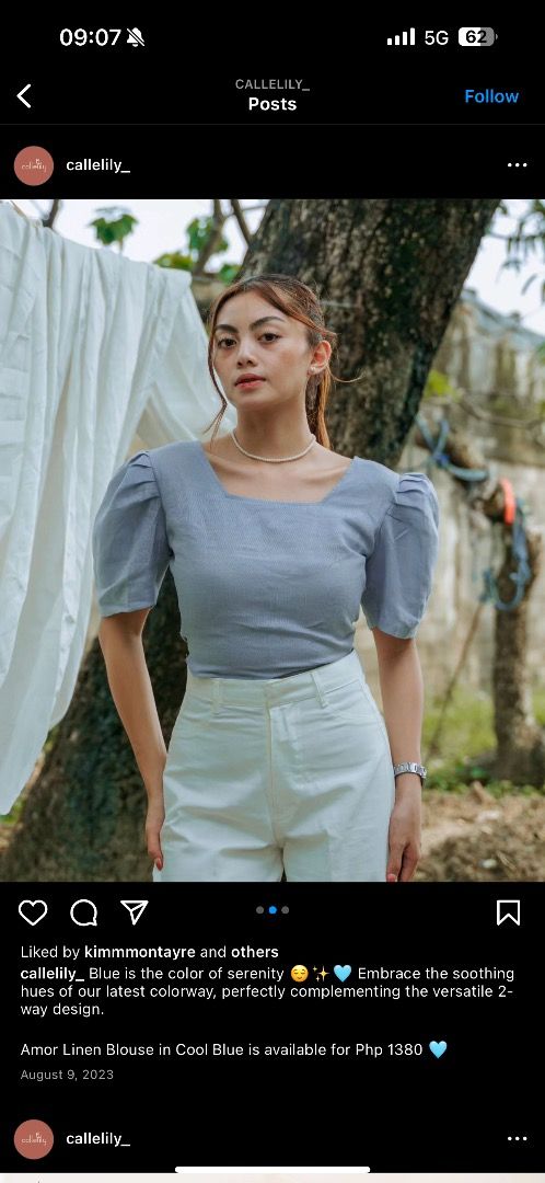 AMOR Linen Puff Sleeve Two-Way top (Category: Blouses) located in Manila. Submitted by closetdetoxbyk (Listing ID 1299951693, Image 2). Description: ⚡️ SERIOUSLY DECLUTTERING ⚡️ ‼️Please be considerate. Hagglers and lowballers will be blocked. 📏: M on tag, but can fit up to S-M comfortably 🔍: 10/10 NEVER USED, No when worn available. SRP is 1380, also paid sf + 250 ➡️ RFS: I have this in black, prefer to use that more. 💸 MOP: BPI/GCash/Maya/Un