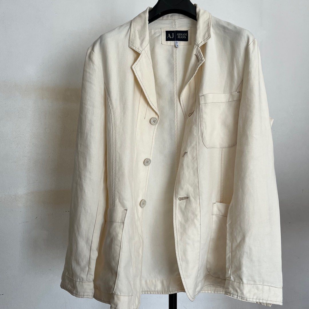 Armani Jeans hemp jacket, rare Vintage 90s Made in Italy, XL