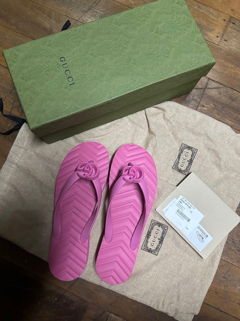 Authentic Gucci rubber flip flops Luxury Sneakers Footwear on Carousell