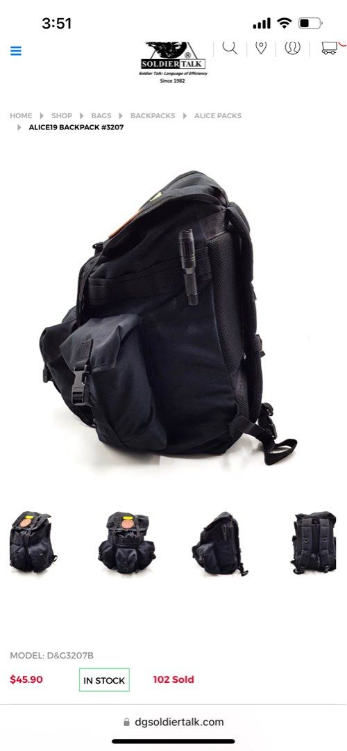 Backpack (Category: Backpacks) located in Singapore. Submitted by reyahaneul (Listing ID 1300009563, Image 3). Description: Alice 19 bagpack #3207 Bought but rarely use, too big for me.