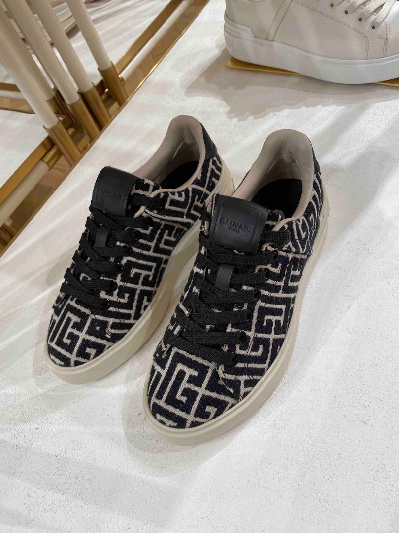 Balmain Paris Jacquard Sneakers (Category: Sneakers & Footwear) located in Mandaluyong City. Submitted by ayarys (Listing ID 1299963838, Image 3). Description: AUTHENTIC Balmain Jacquard Sneakers Size 8 - 25cm Bought in Balmain Solaire With receipt, box and paperbag Retails at 42k Used once RFS: Not my style.
